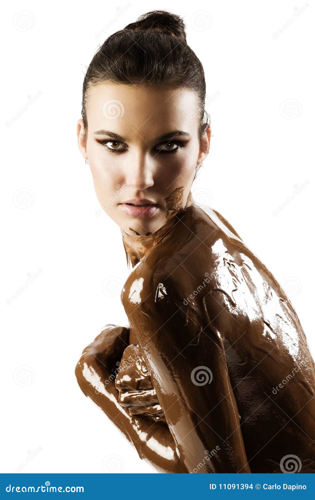 The chocolate girl stock photo. Image of hair, naked - 11091394