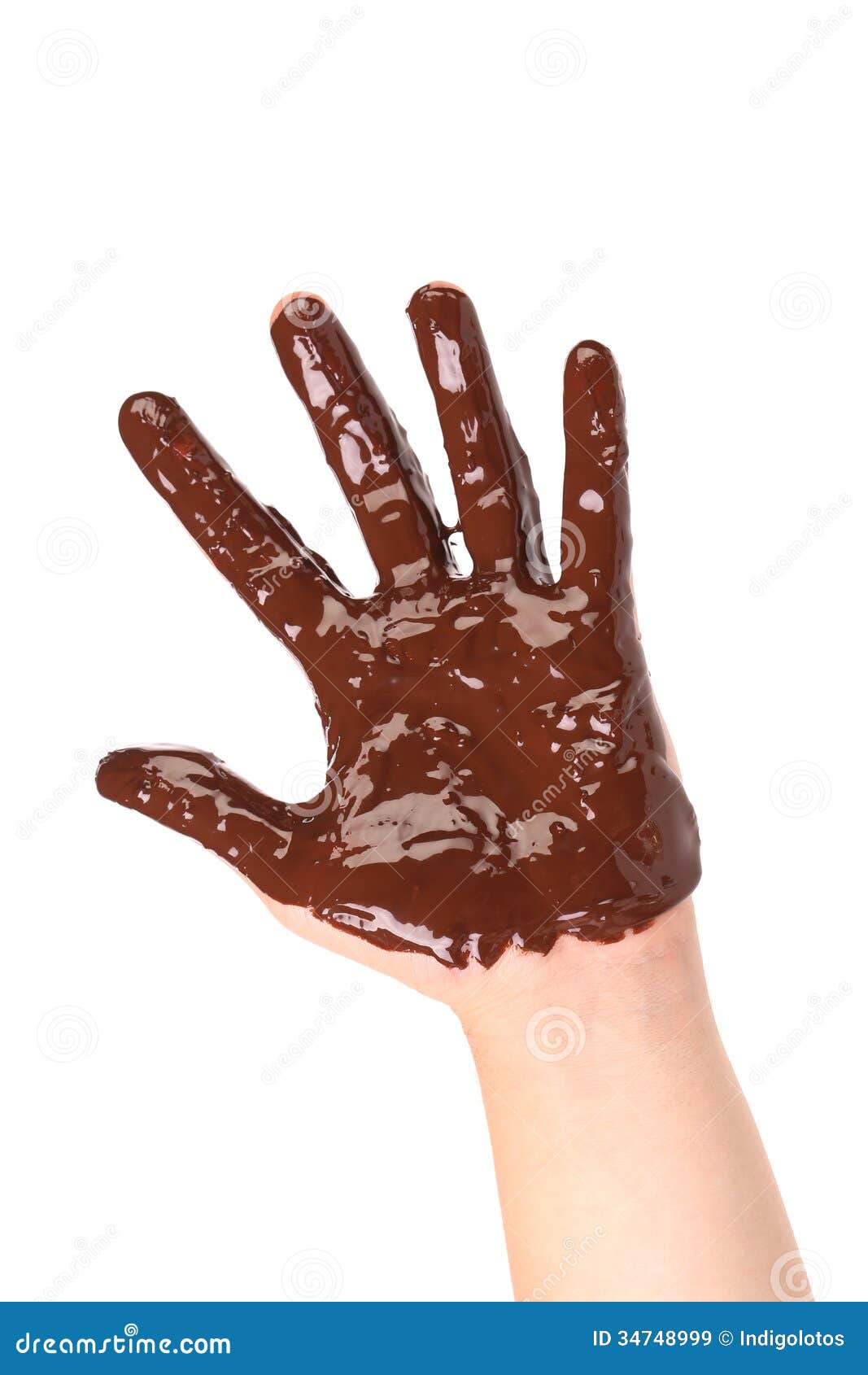 Chocolate hand. stock image. Image of food, copy, closeup 34748999