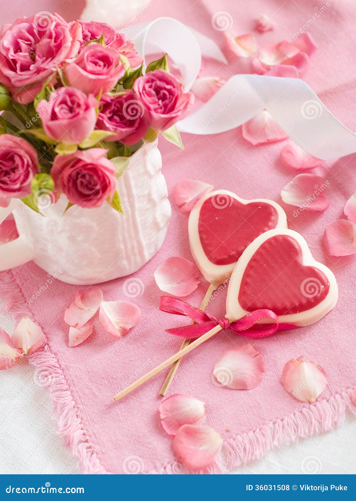 Chocolate heart lollipops stock photo. Image of petal 36031508