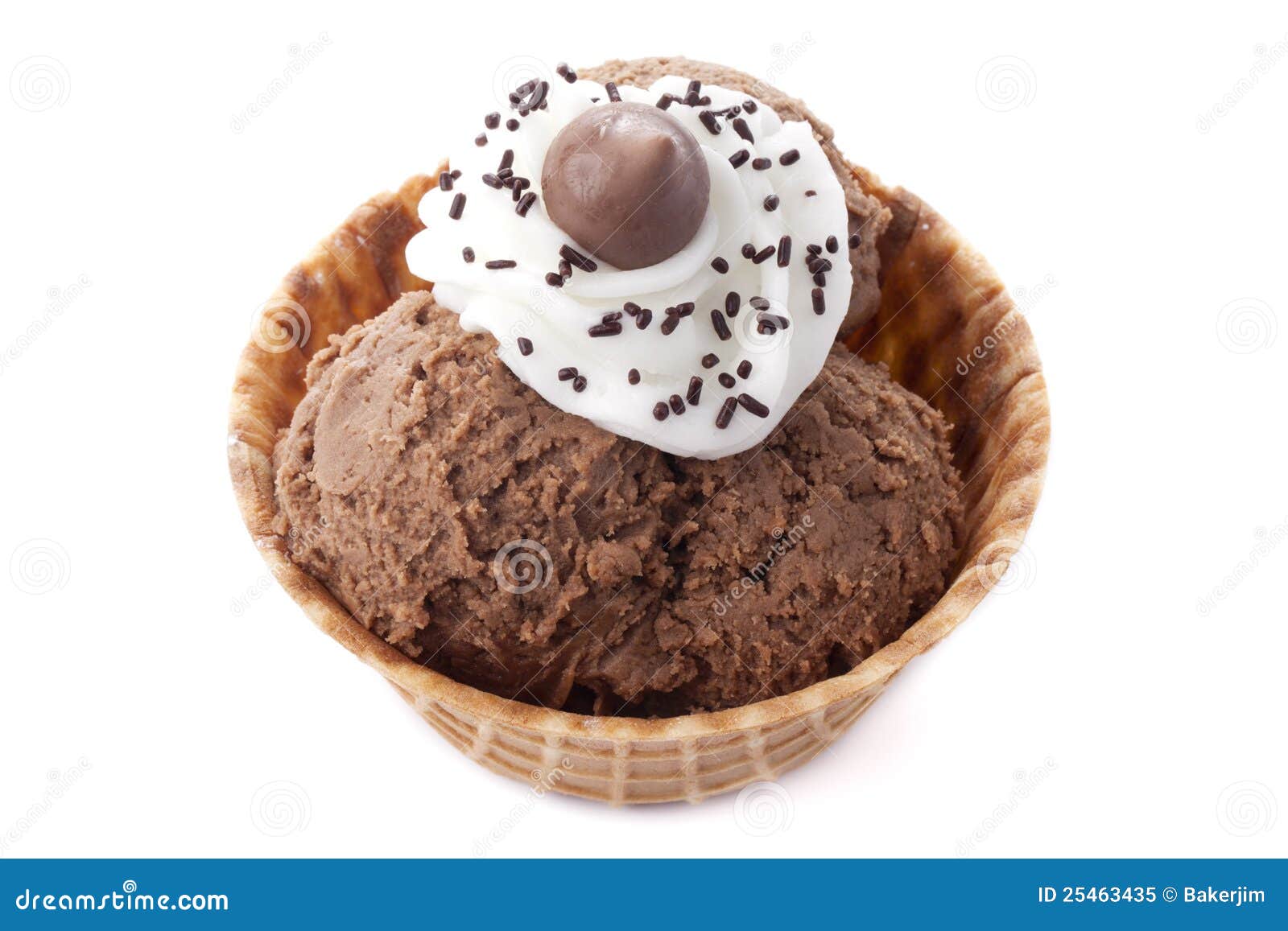 Chocolate ice cream cone stock image. Image of sugar 25463435