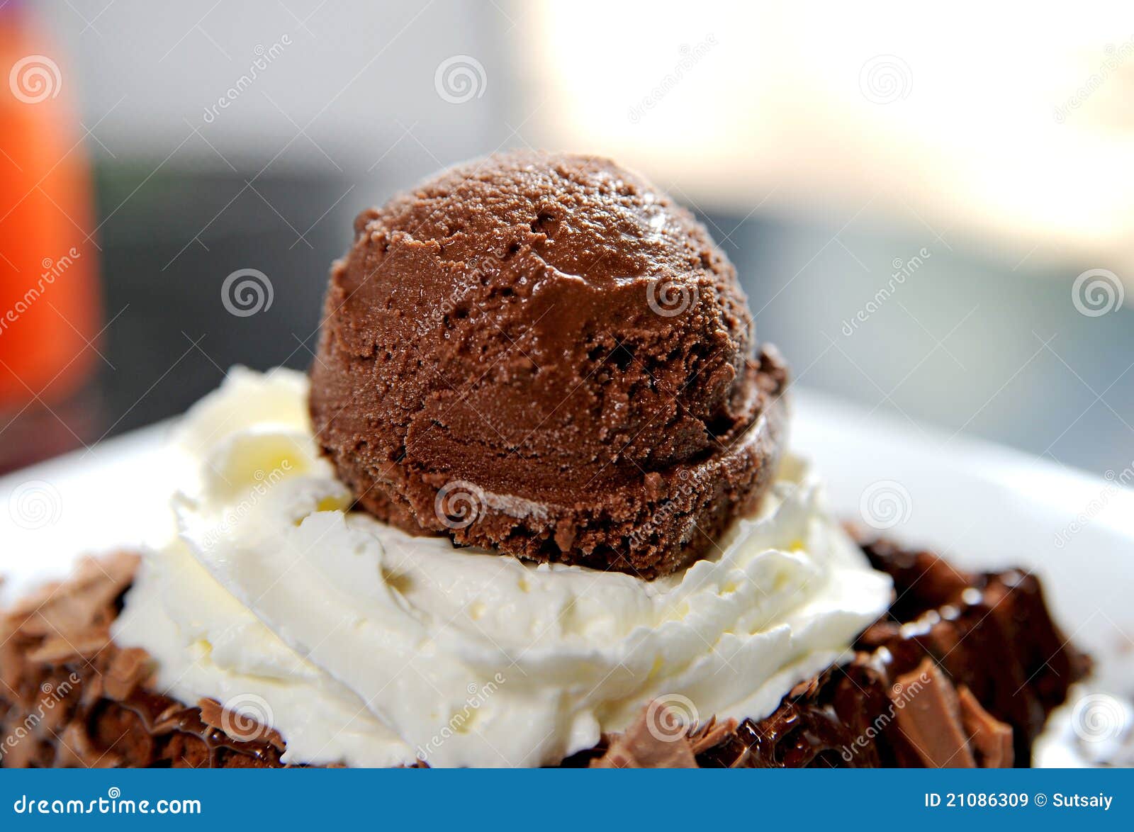 Chocolate Ice Cream Dessert Stock Image Image of ingredient, ball
