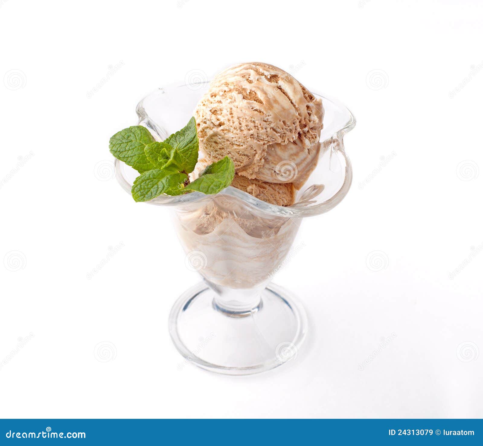 Chocolate Ice Cream in a Glass Stock Image Image of isolated, cream