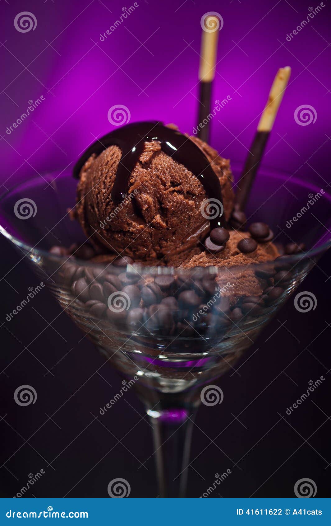 Chocolate Ice Cream in a Martini Glass Stock Photo Image of drink