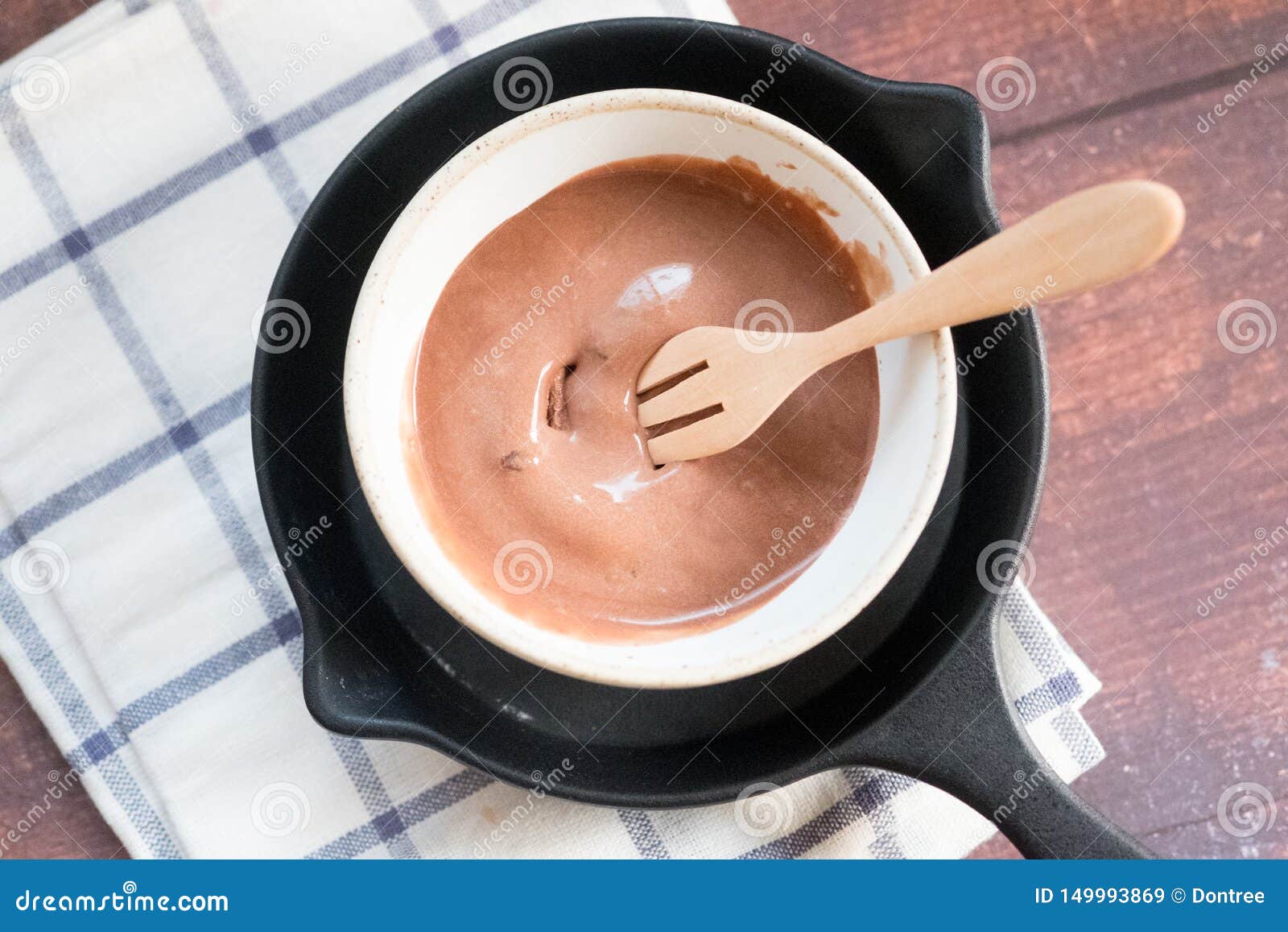 Chocolate Ice Cream in a Melting Process in Bowl Stock Image Image of