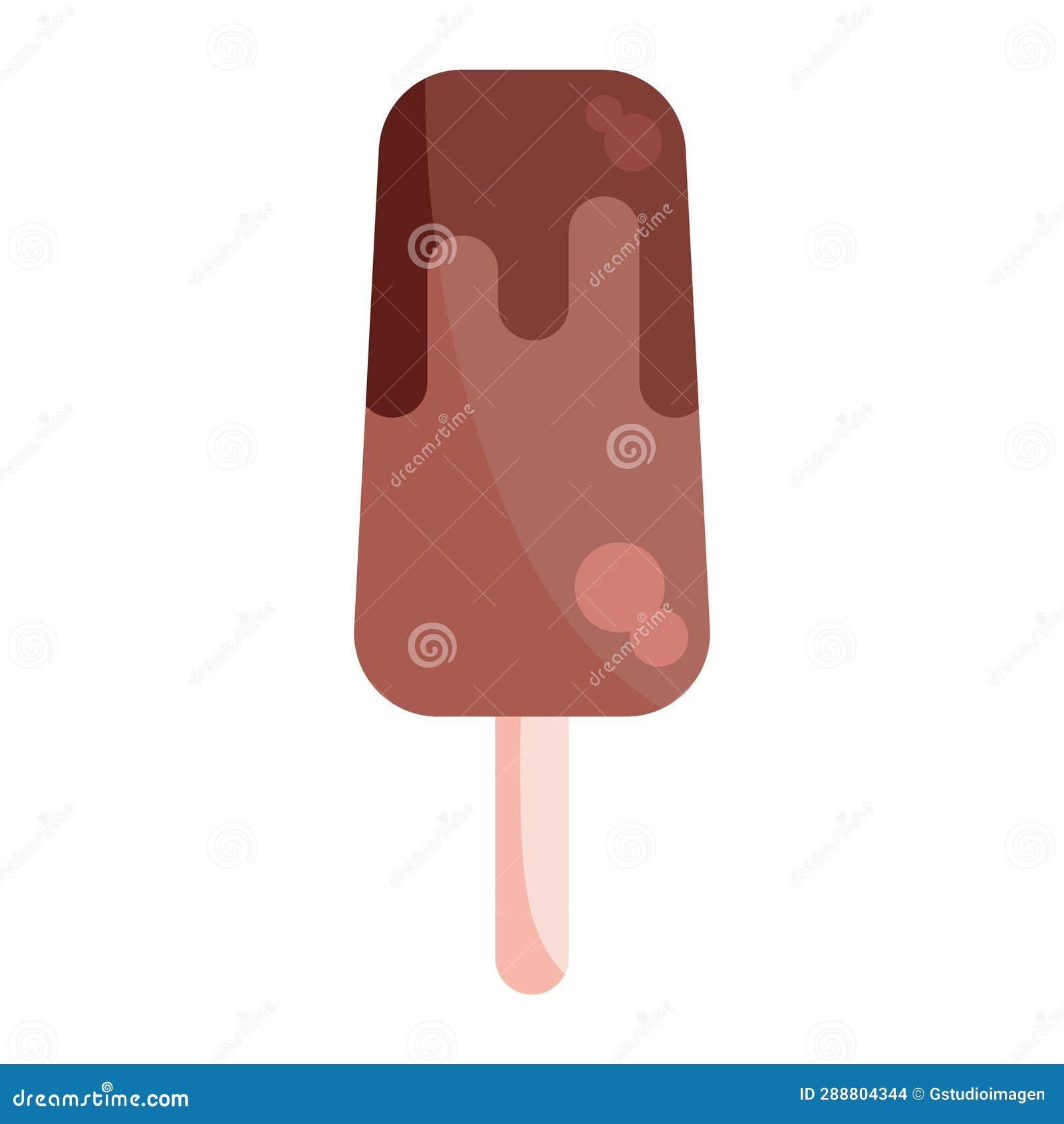 Chocolate Ice Cream in Stick Stock Illustration Illustration of
