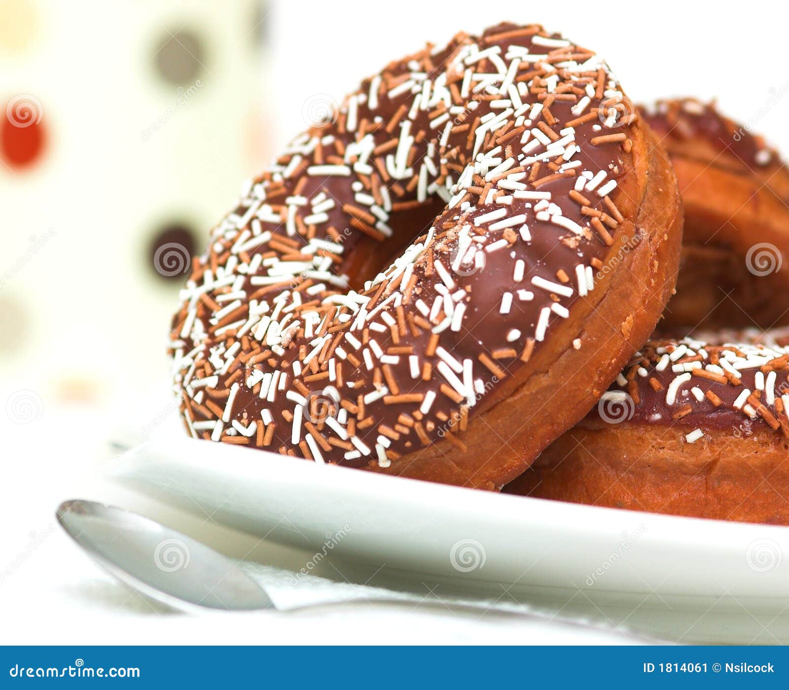 Chocolate Iced Ring Doughnuts Stock Image Image of donut, food 1814061