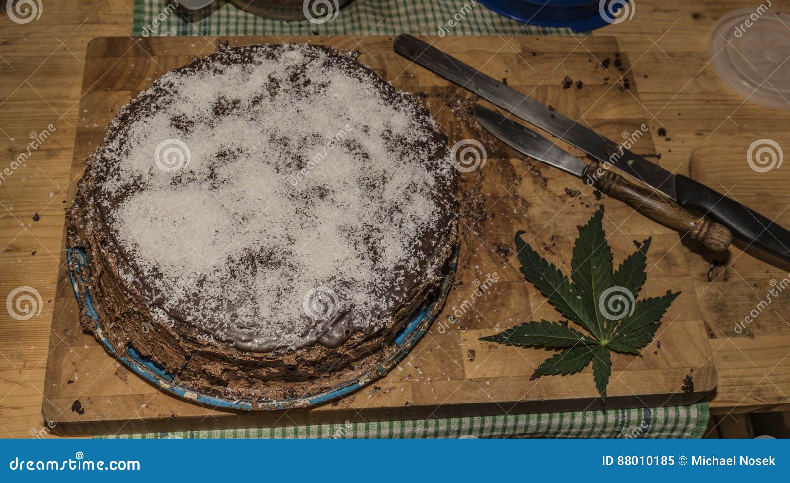 Chocolate Marijuana Cake with Marijuana Butter Stock Image Image of