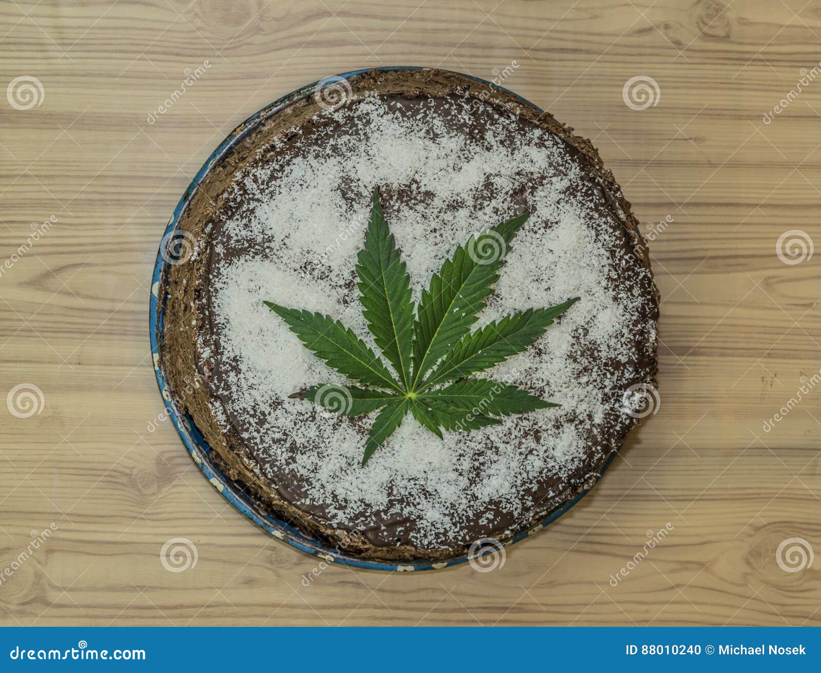Chocolate Marijuana Cake with Marijuana Butter Stock Photo Image of