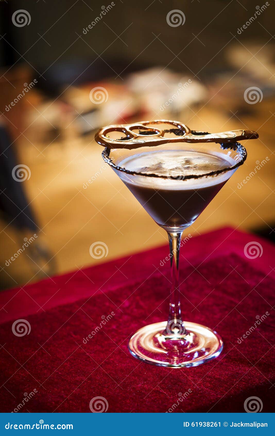 Chocolate Martini Cocktail in Trendy Bar Stock Image Image of famous