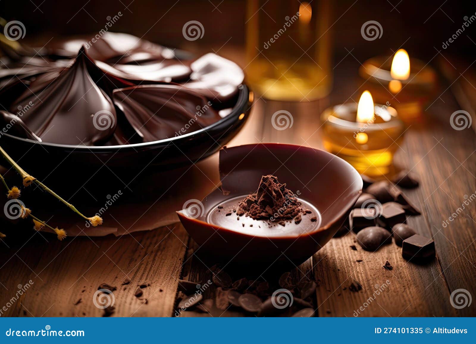 chocolate massage with warm chocolate and scented oils