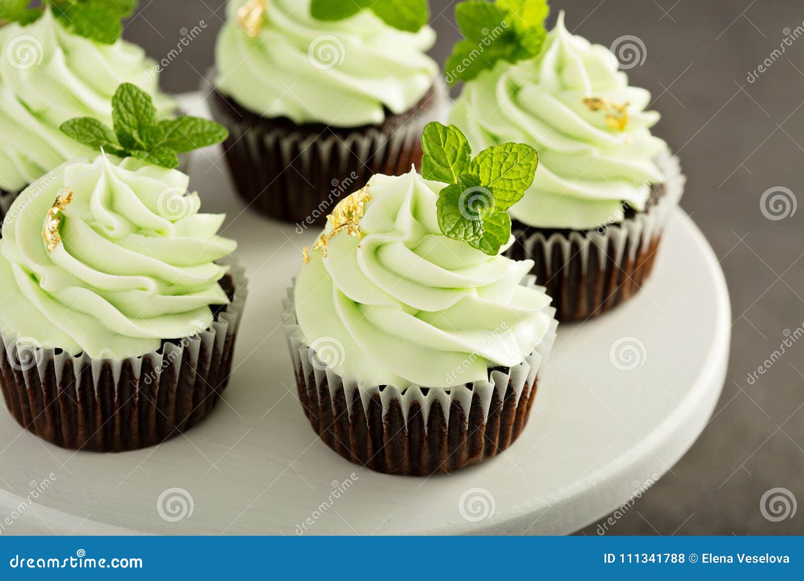 Goodwill Antibiotica knelpunt Chocolate Mint Cupcakes with Green Frosting Stock Photo - Image of food,  decorated: 111341788