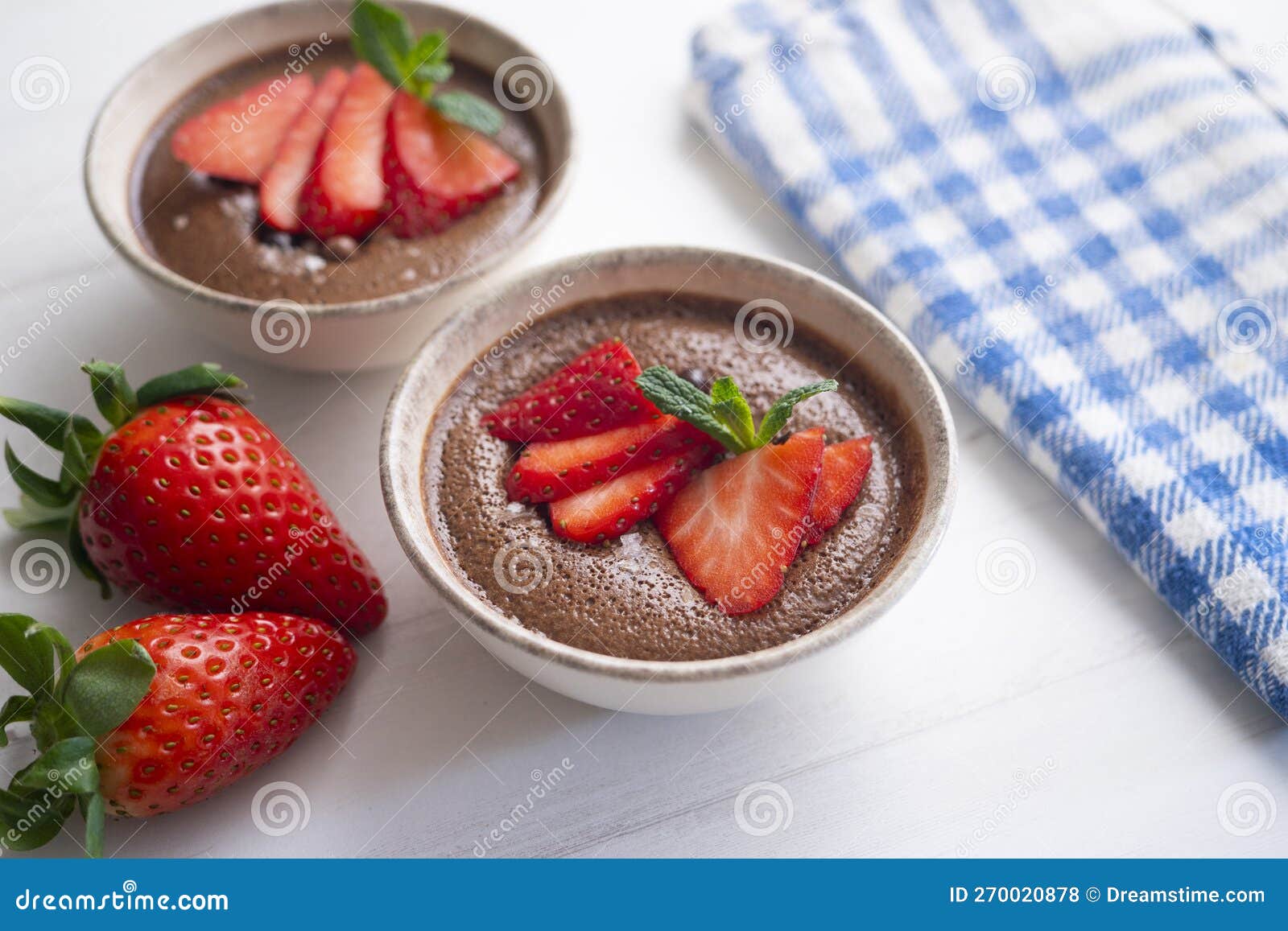 Chocolate Mousse Dessert with Red Berries. Stock Photo Image of fresh