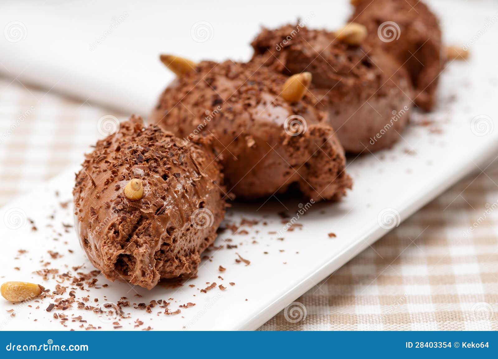 Chocolate Mousse Quenelle Dessert Stock Photo Image of culinary, brown 28403354