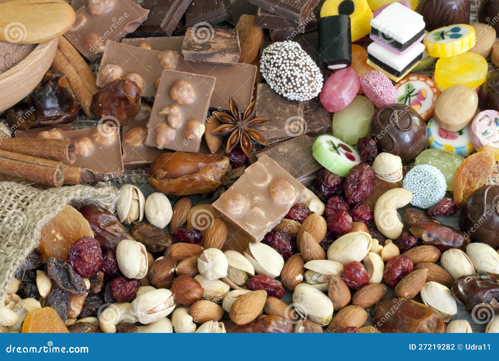 Chocolate Nuts Dried Fruits and Candy Stock Photo Image of fruits