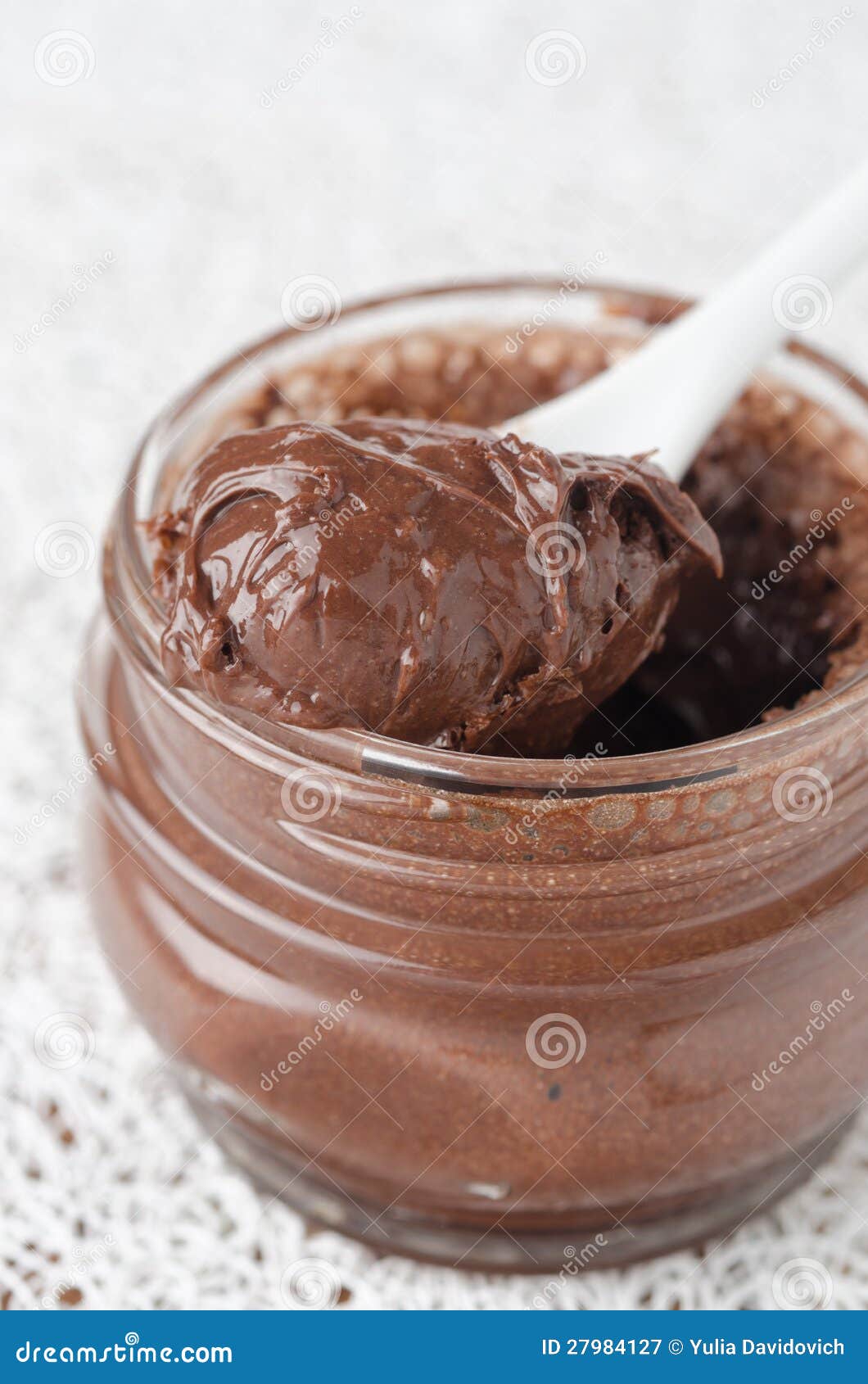 Download Chocolate Paste In A Glass Jar Closeup Stock Image Image Of Cocoa Knife 27984127 Yellowimages Mockups