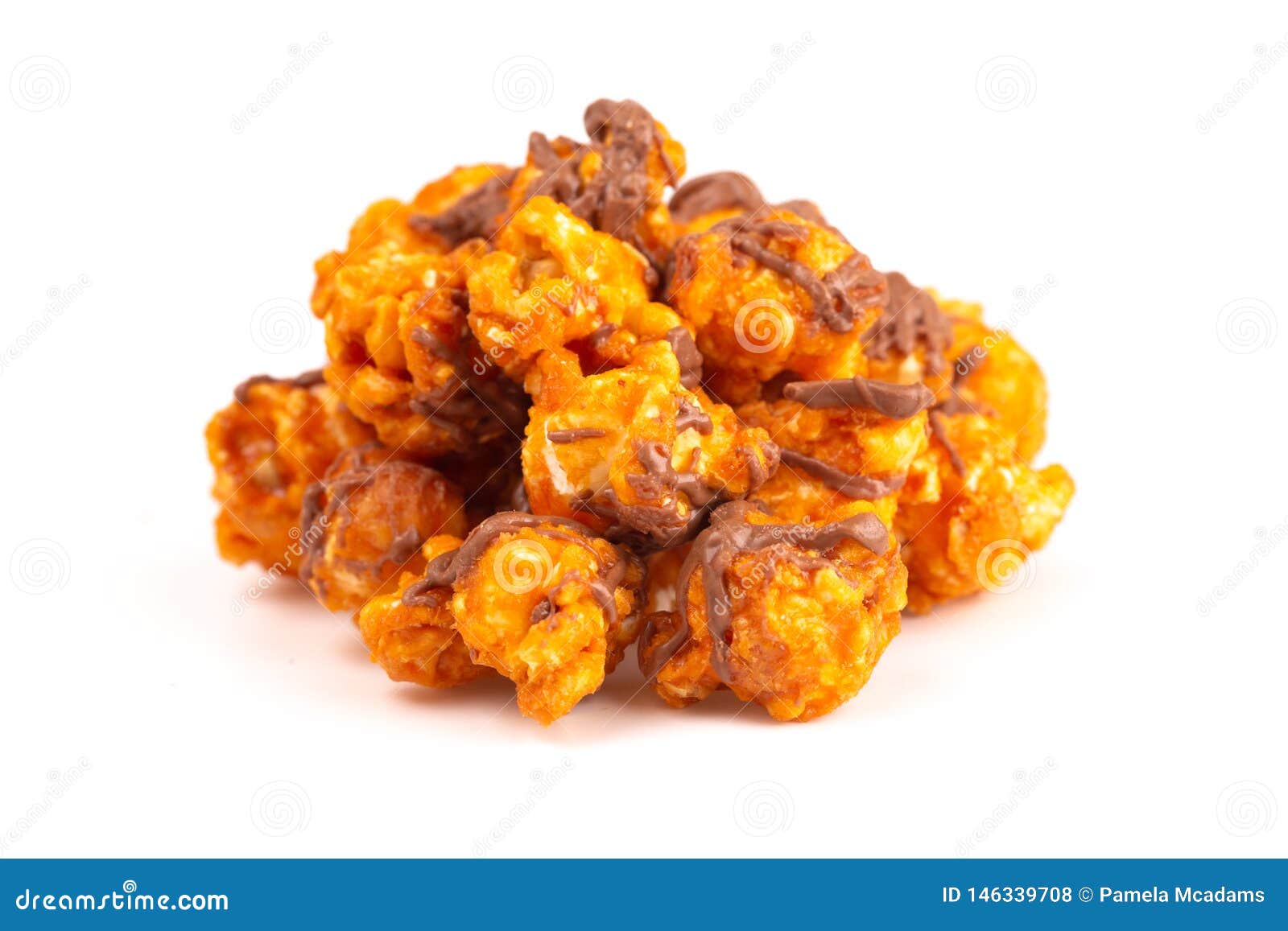 Chocolate Peanut Butter Flavored Popcorn on a White Background Stock Photo Image of flavored