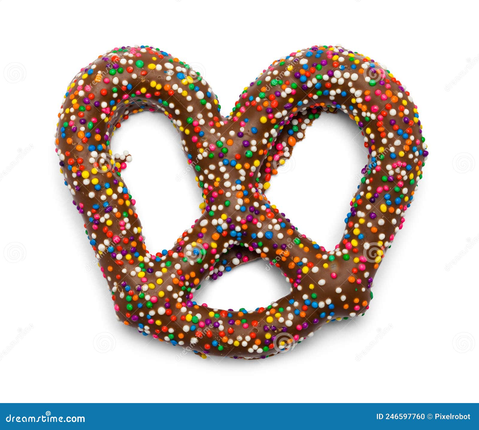Chocolate Pretzel with Sprinkles Stock Photo Image of sprinkles