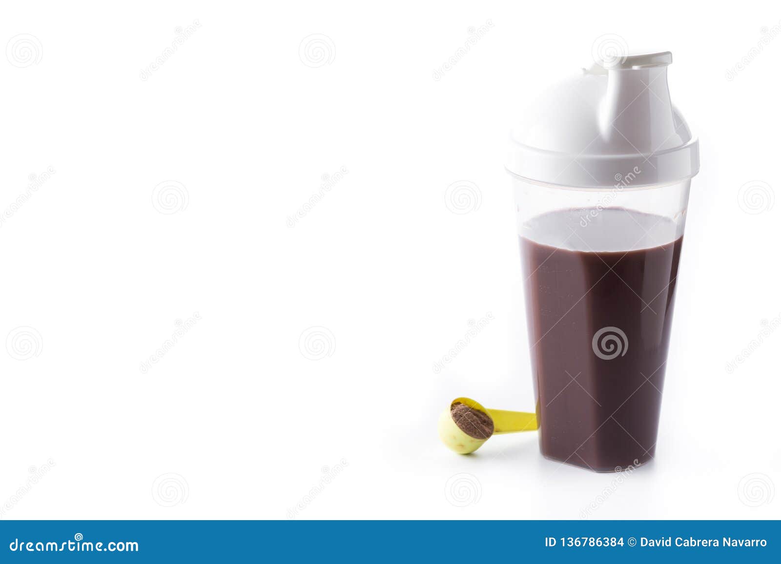 Chocolate Protein Shake on White Background Stock Photo Image of