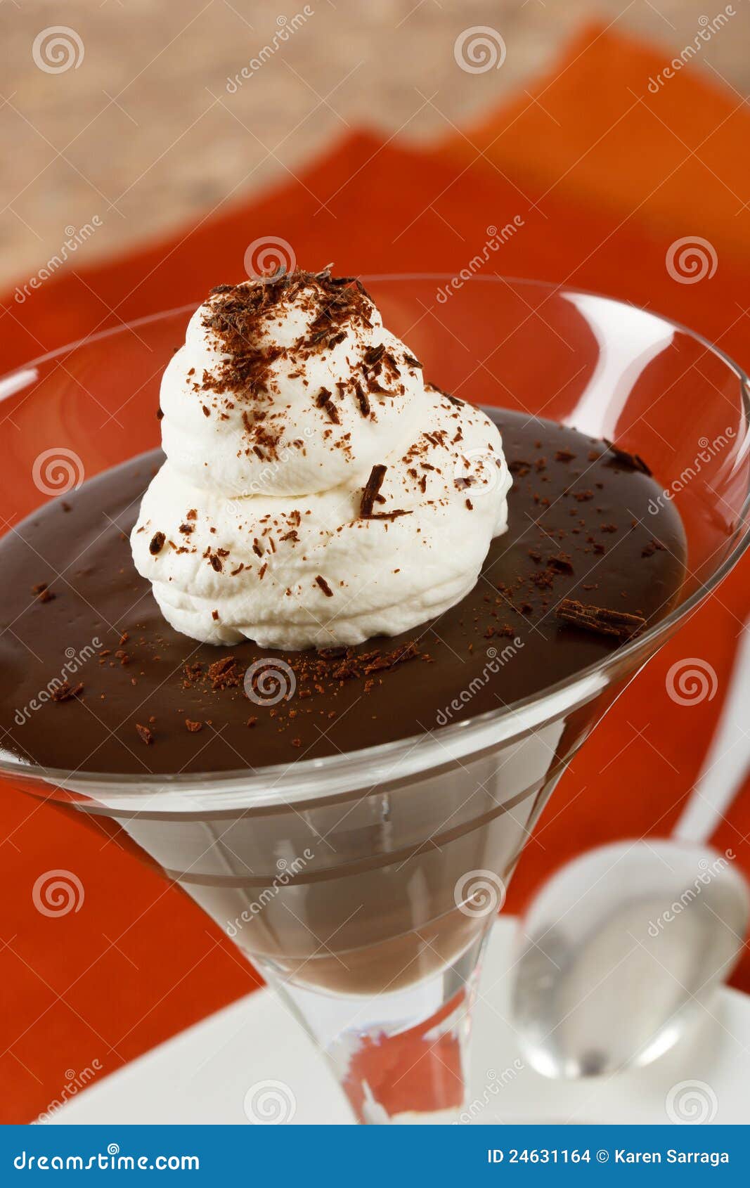 Chocolate Pudding Dessert Close Up Stock Photo Image of topping