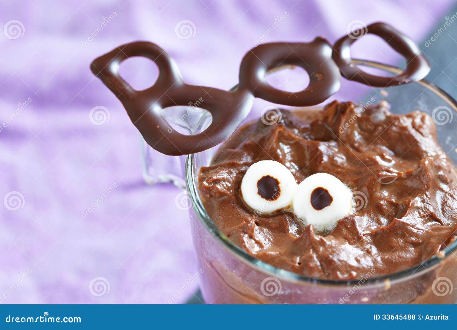 Chocolate Pudding with Marshmallow for Halloween Stock Photo Image of