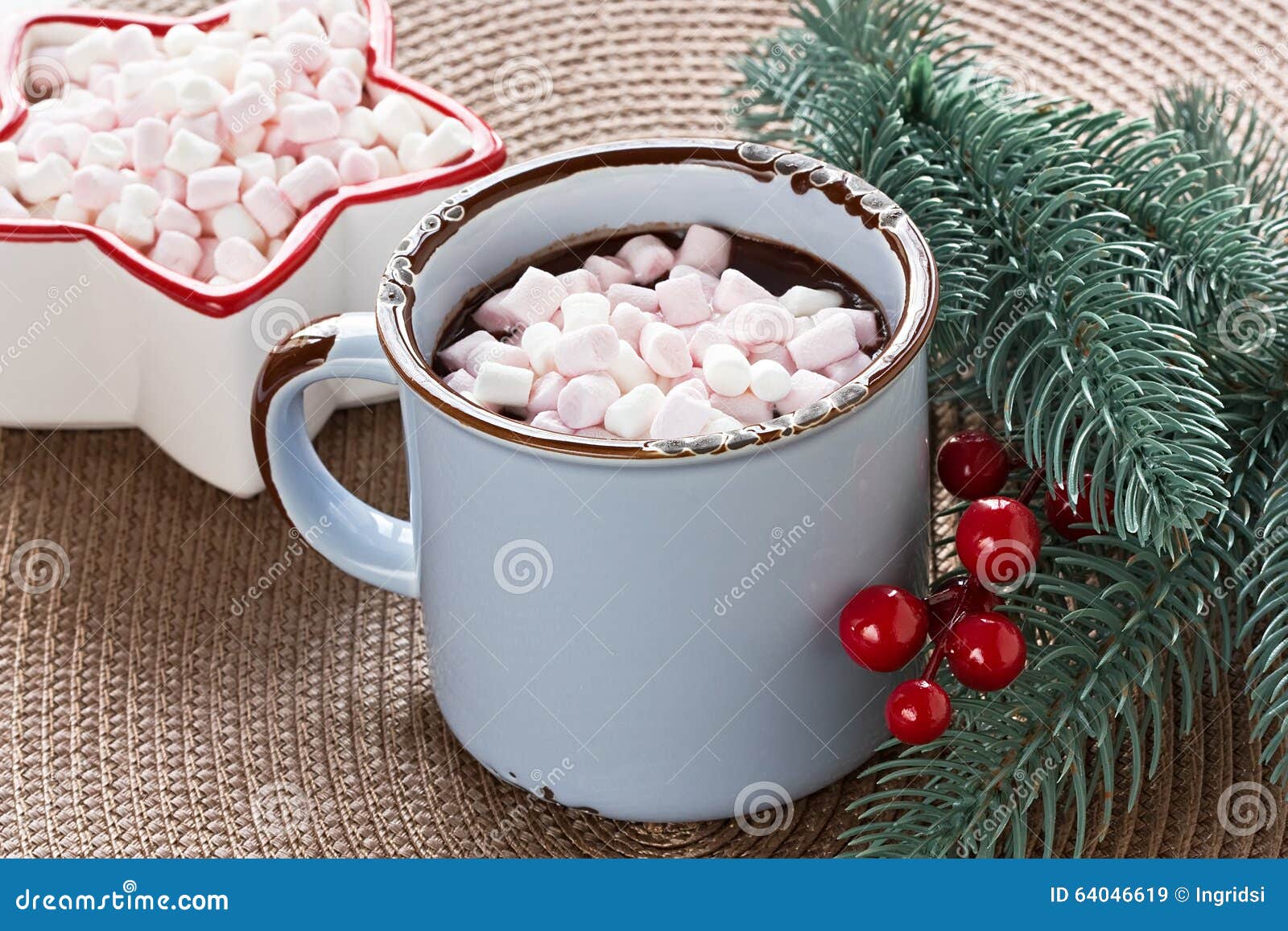 Chocolate Quente Com Marshmallow Imagem de Stock Imagem de fundo