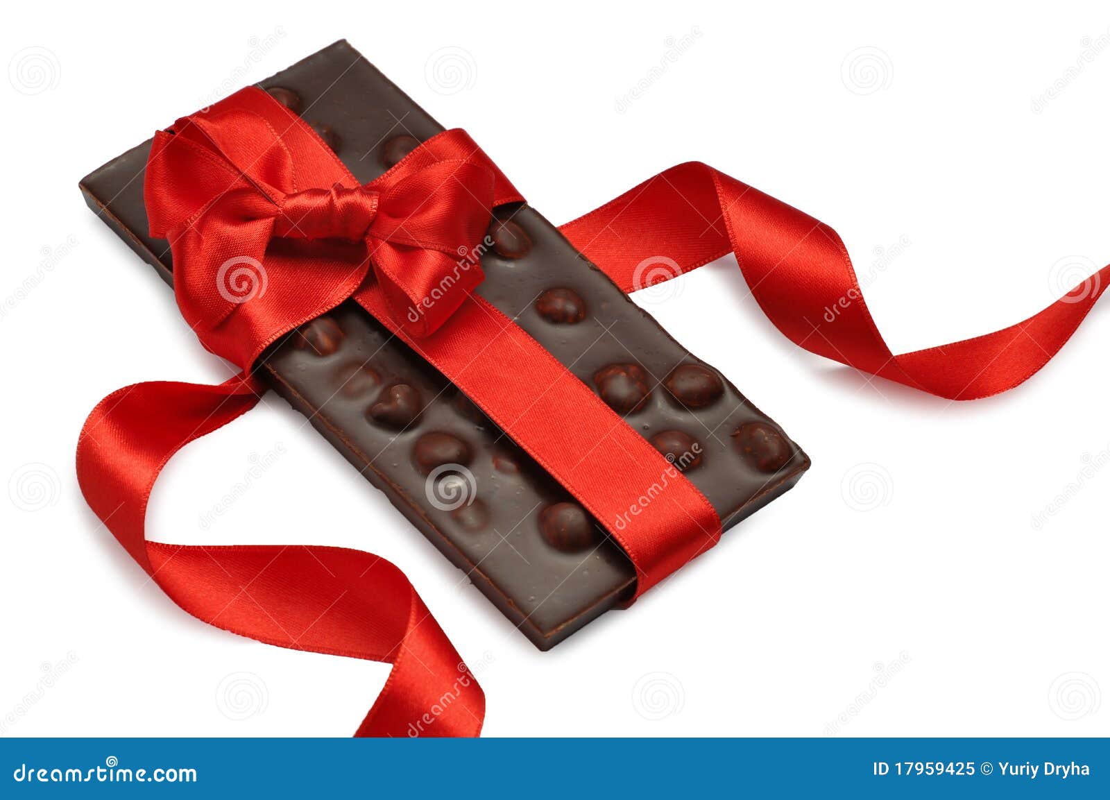 Chocolate with red ribbon stock image. Image of chocolate 17959425