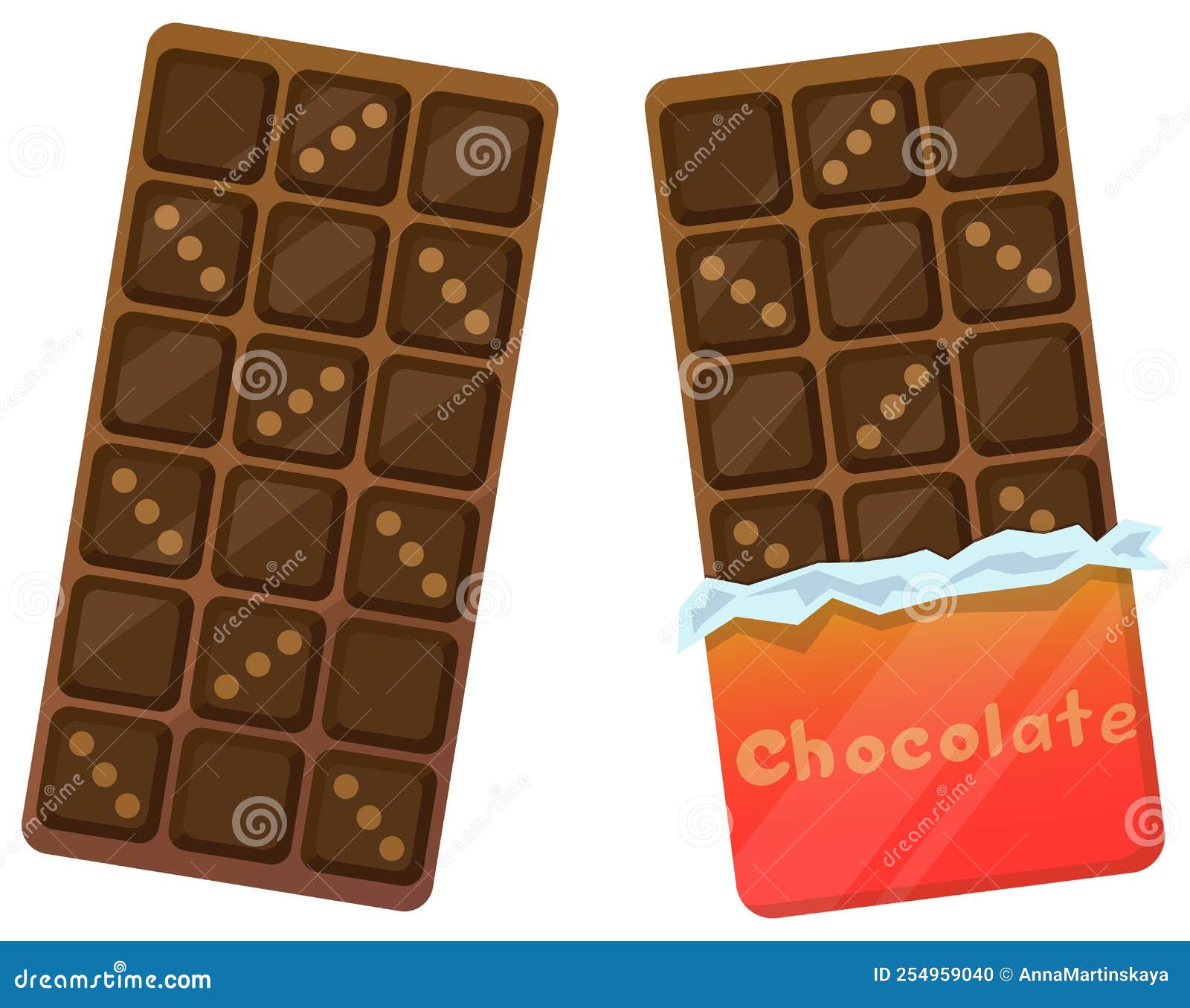 Chocolate in Red Wrapper. a Delicious Bar of Chocolate. Chocolate