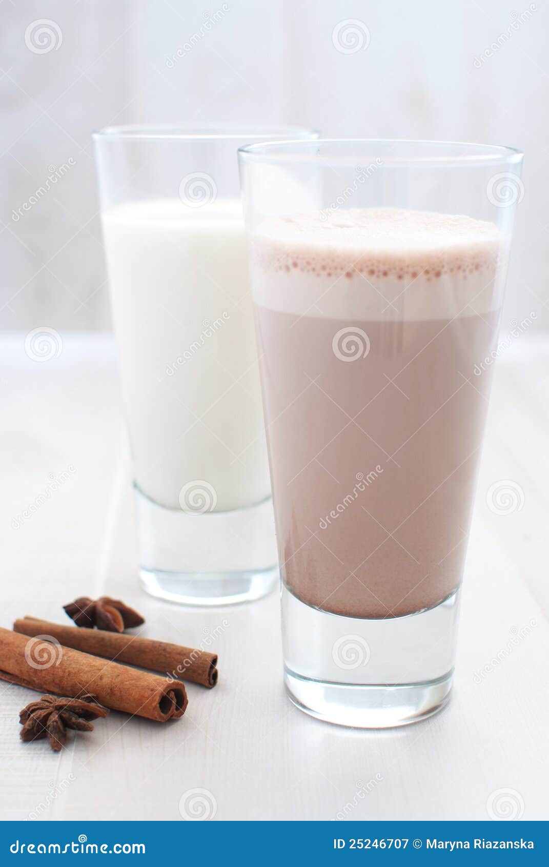 Chocolate and regular milk stock image. Image of dairy 25246707