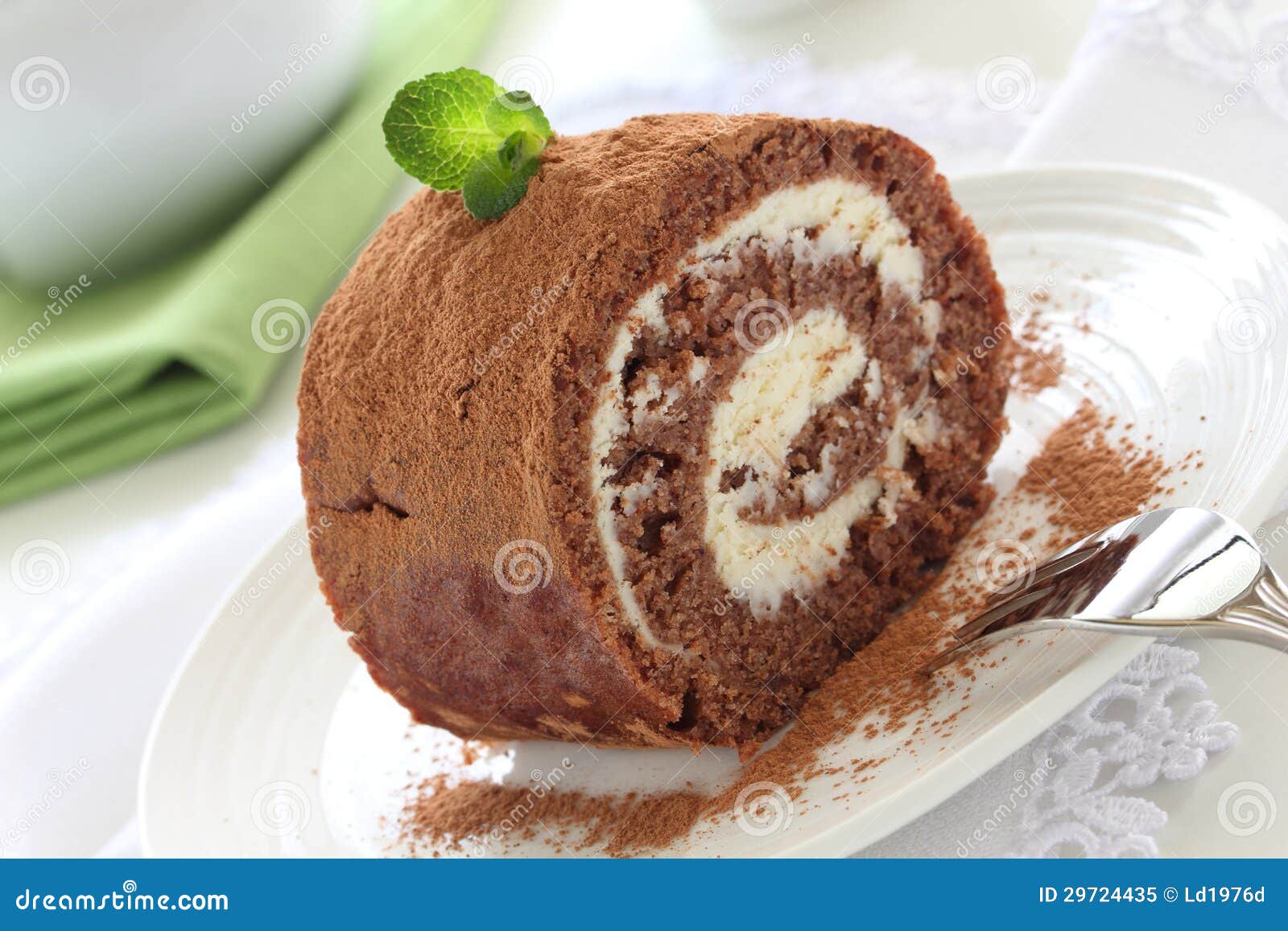 Chocolate roll. stock image. Image of buttercream, roll 29724435