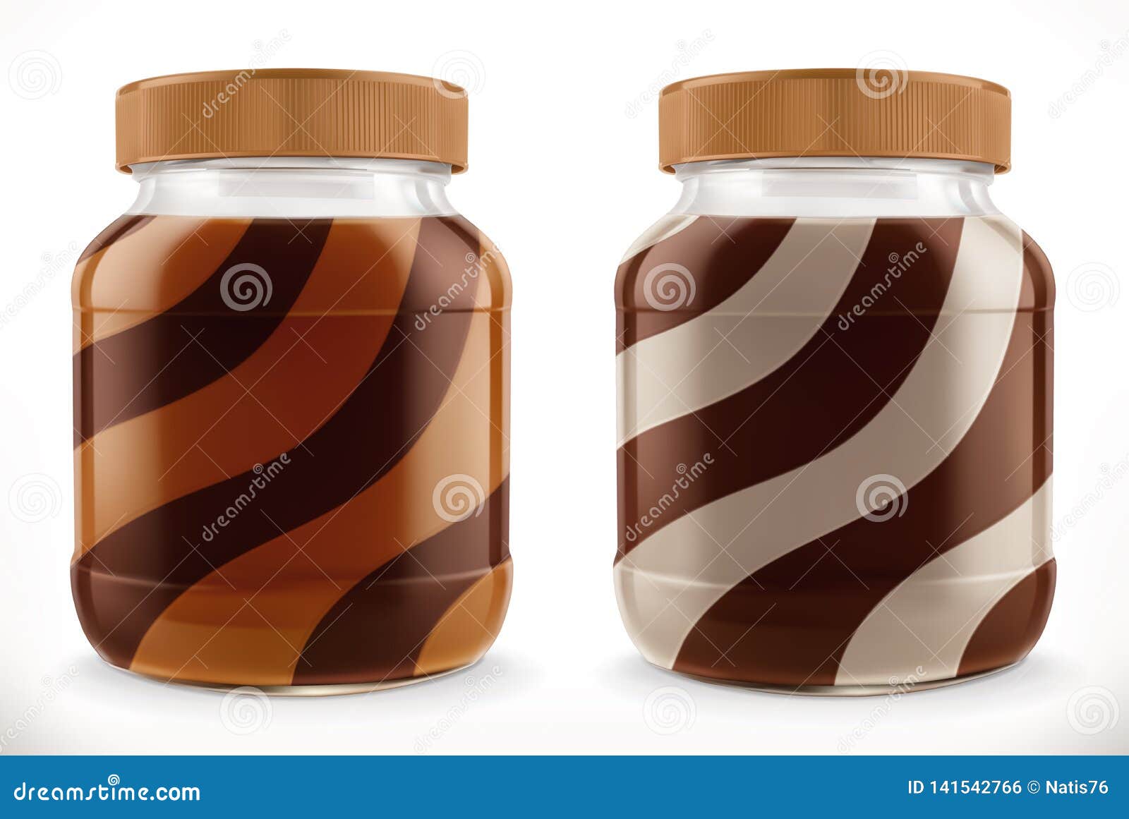 Download Chocolate Swirl, Duo Spread In Glass Jar. 3d Vector Realistic Mockup Stock Vector - Illustration ...