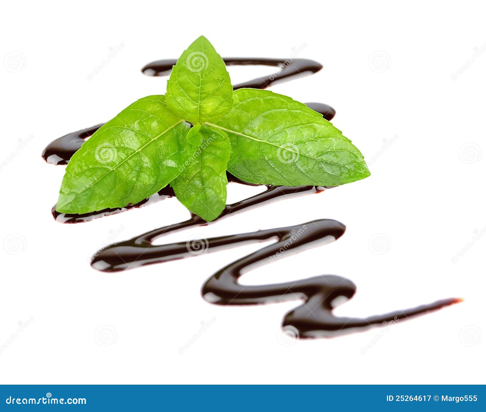 Essential Oil Essential and Chocolate with Mint Leaves Isolated
