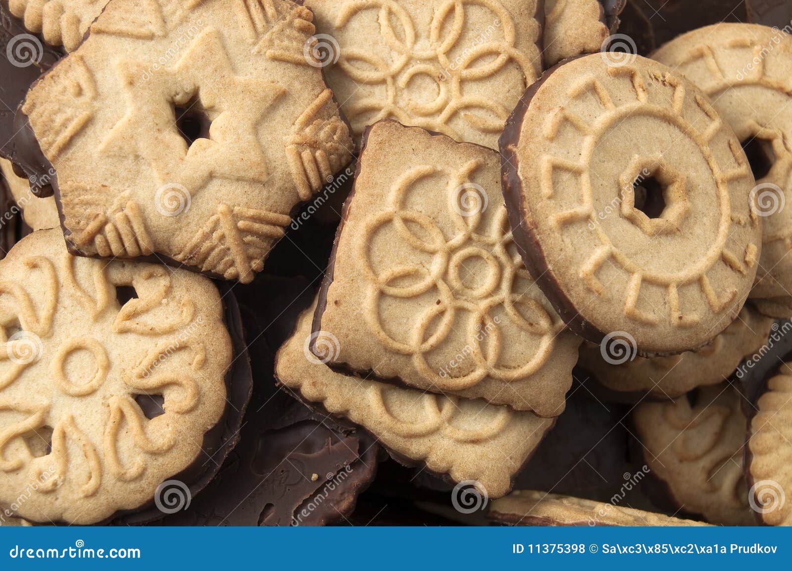 Chocolate tea biscuits stock photo. Image of ornaments 11375398