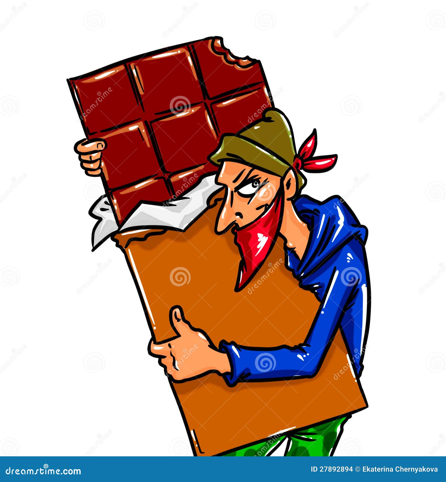 Chocolate thief stock illustration. Illustration of right - 27892894