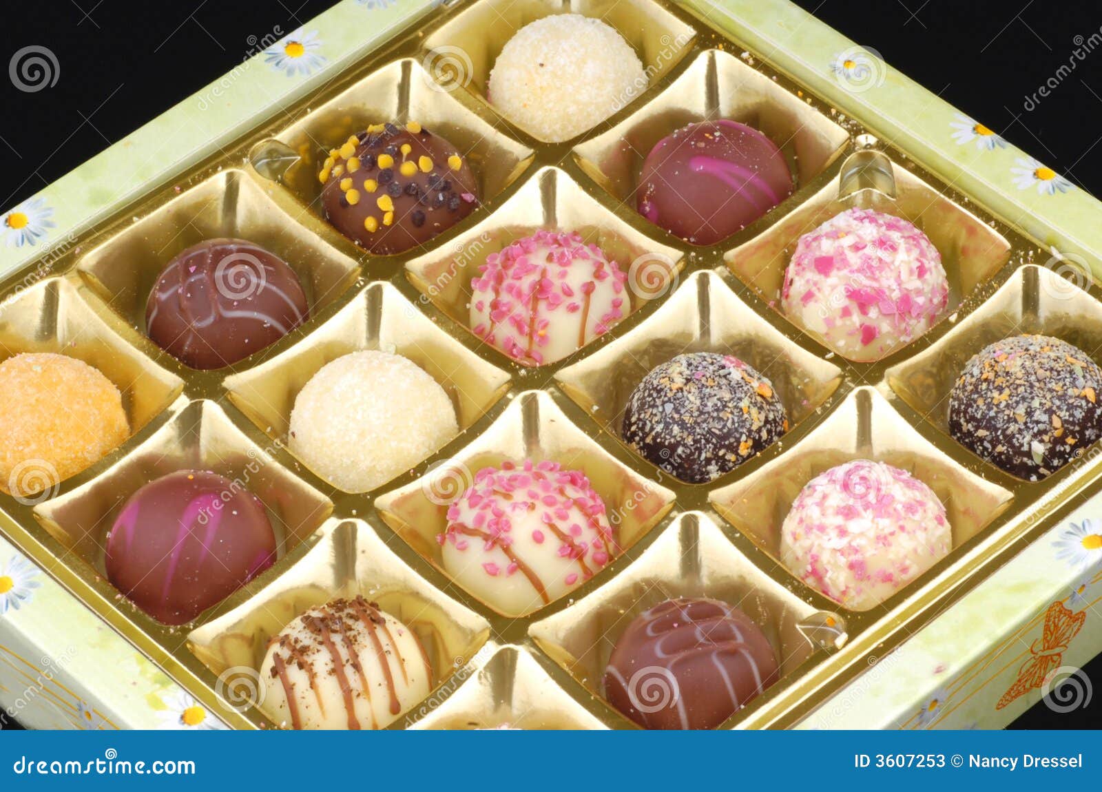 Chocolate Truffles in a Box Stock Image Image of gift, addiction 3607253