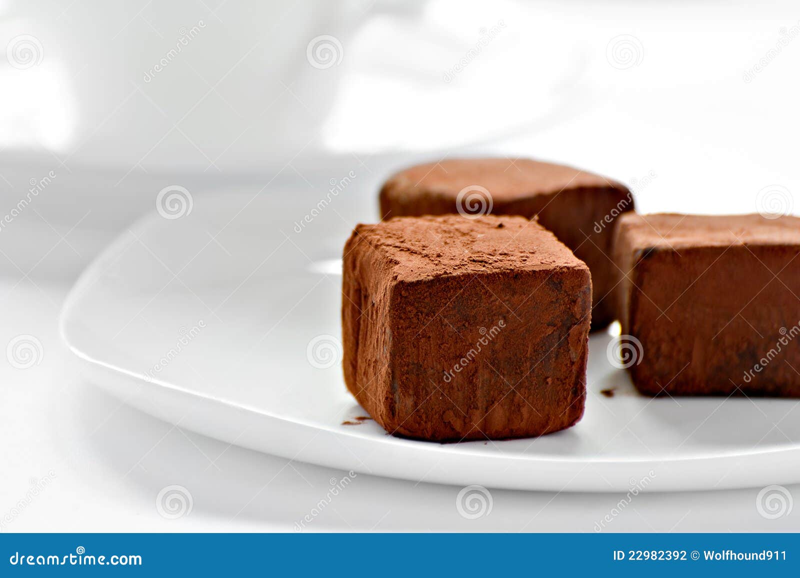 Chocolate Truffles on a Plate Stock Photo - Image of love, pralines ...