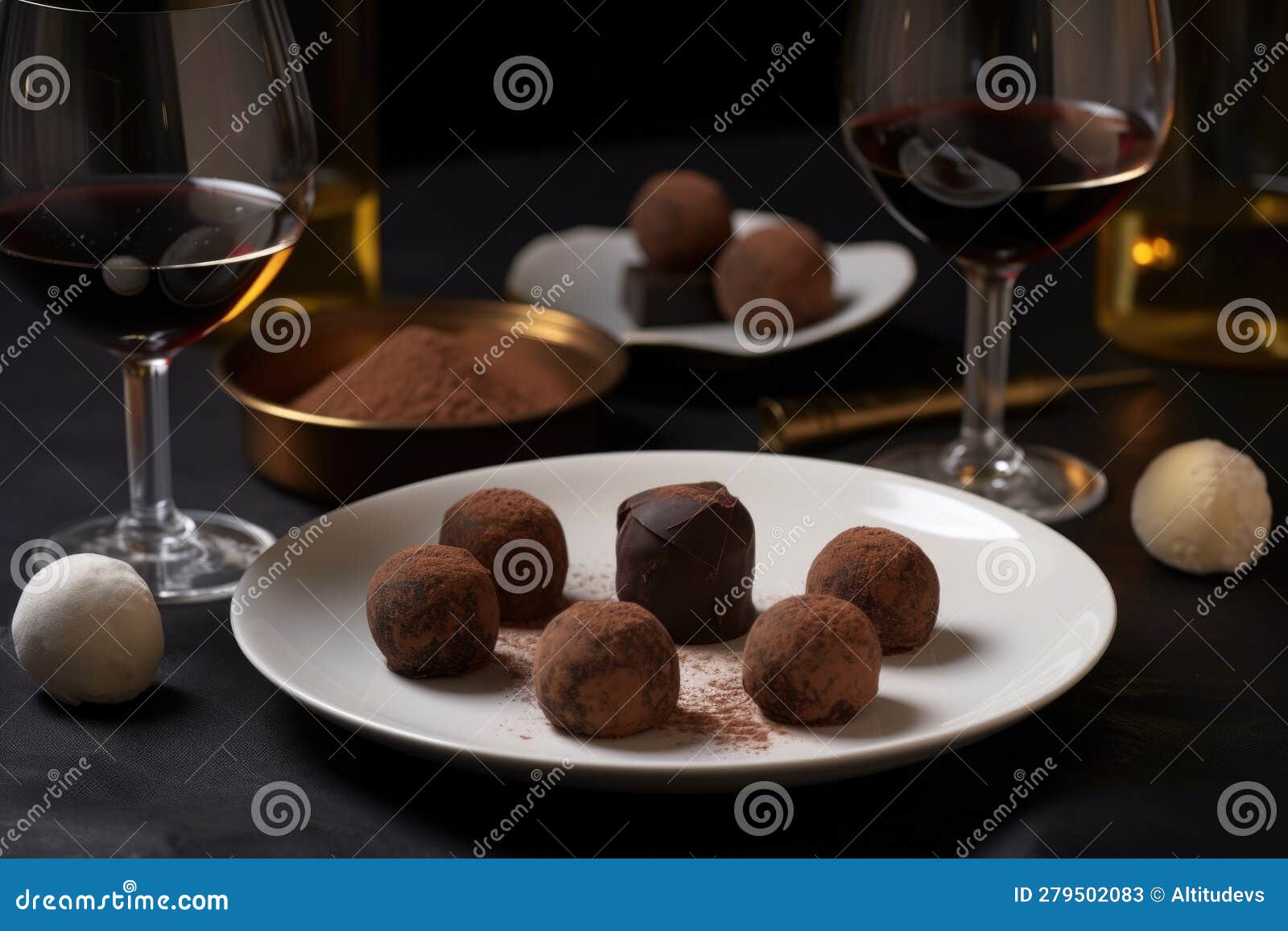 chocolate truffles with wine pairing, including vintage and modern wines to complement the rich flavors