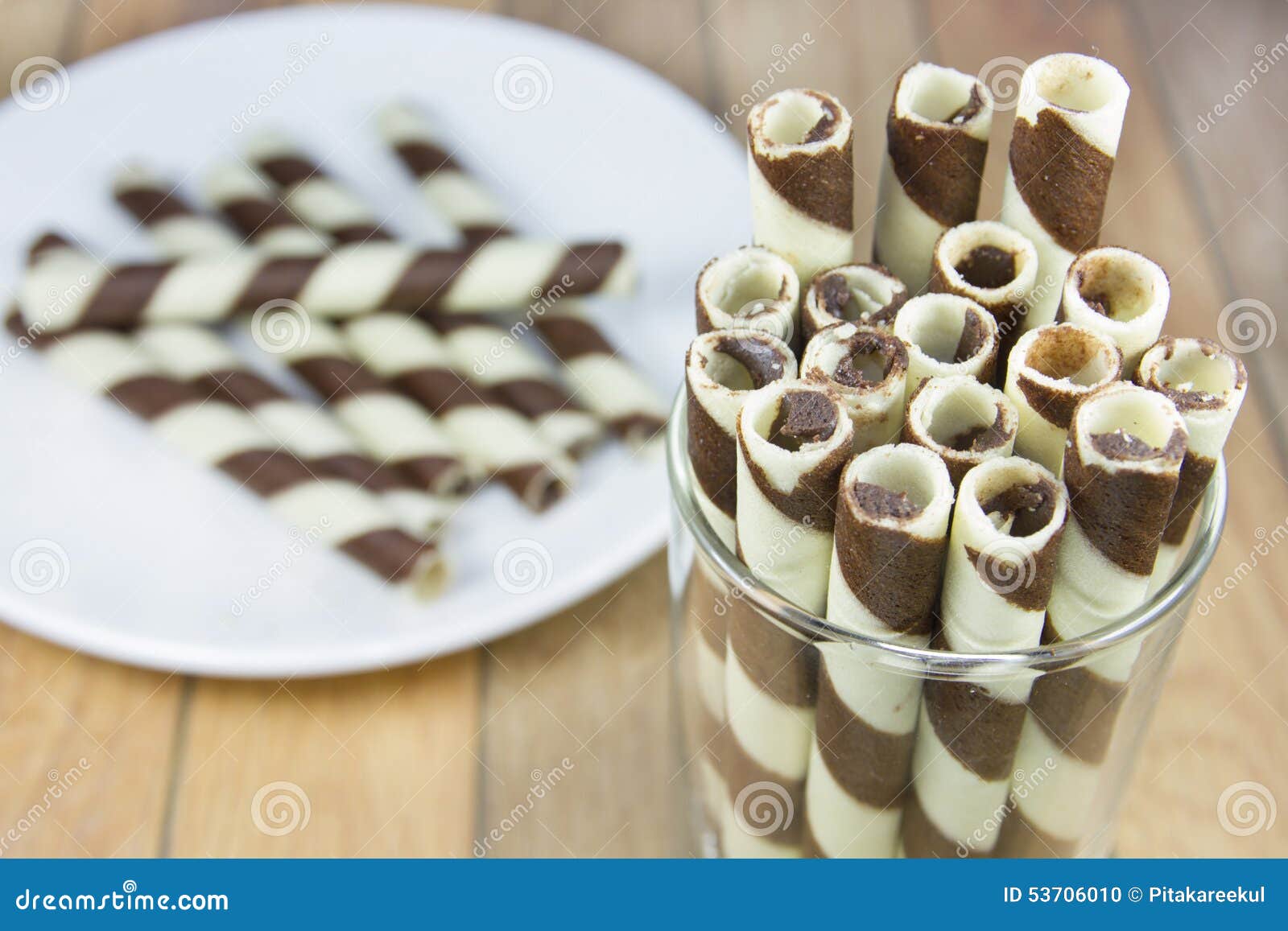Chocolate Wafer Striped Roll Cream Inside Stock Photo Image of rolls