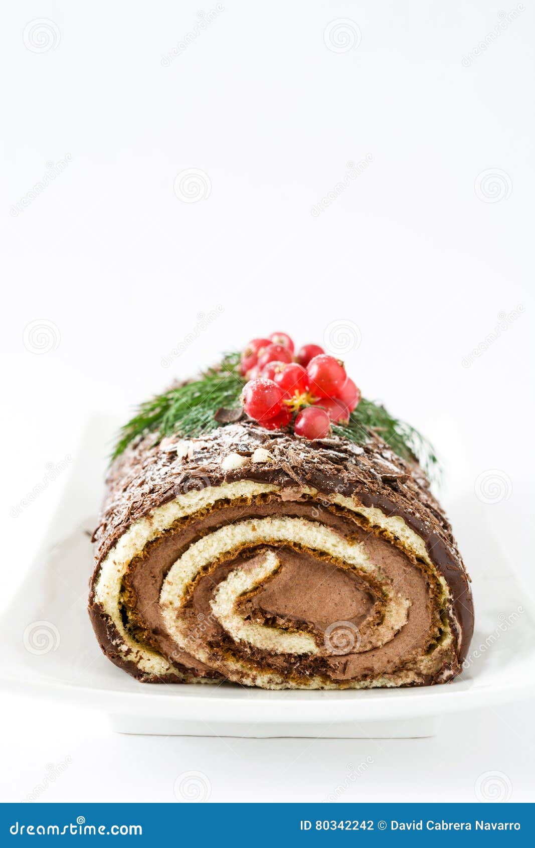 Chocolate Yule Log Cake Isolate Stock Photo - Image of christmas, sweet ...