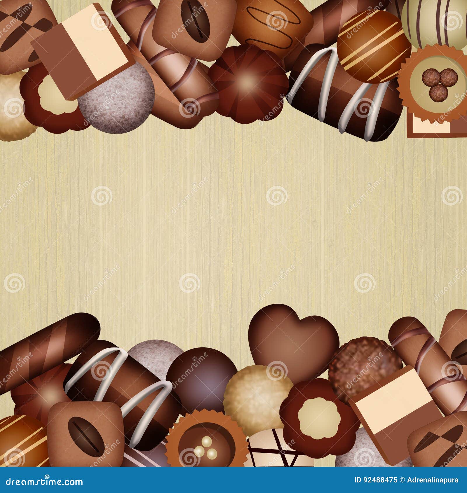 Chocolates frame stock illustration. Illustration of heart 92488475