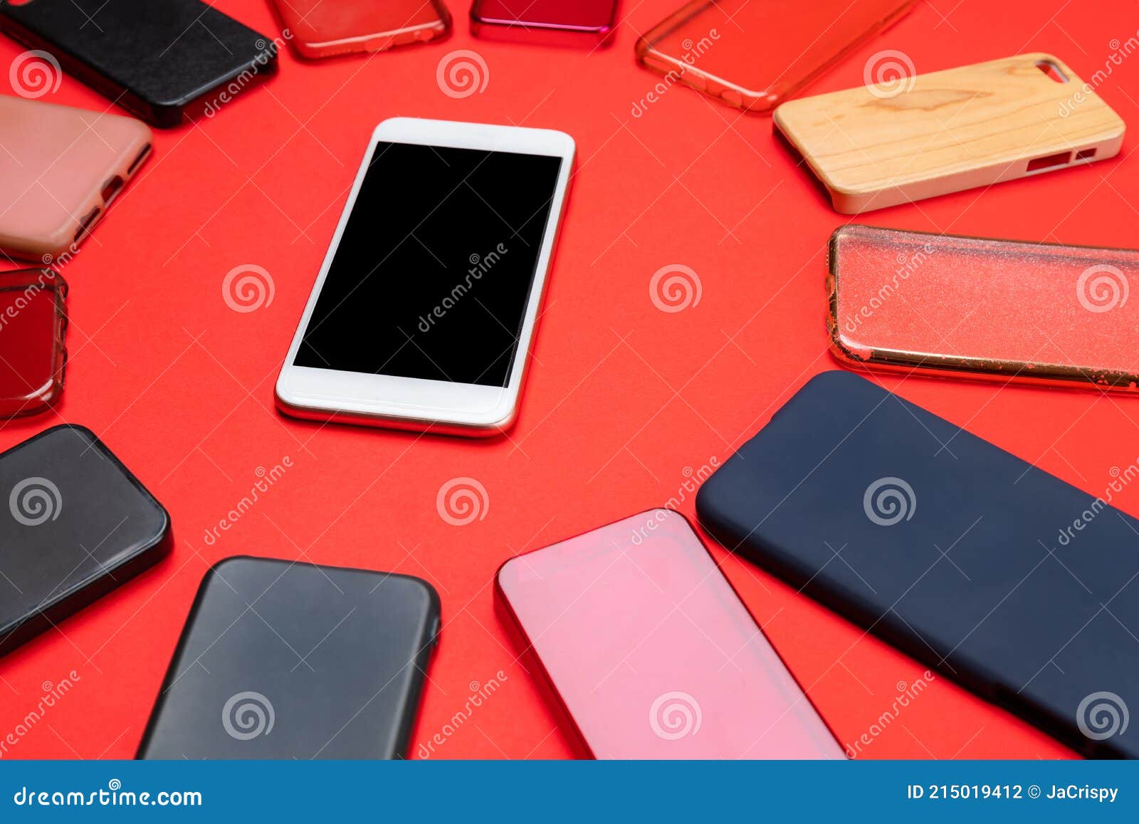 Choice of Multicolored Plastic Back Covers for Mobile Phones on Red