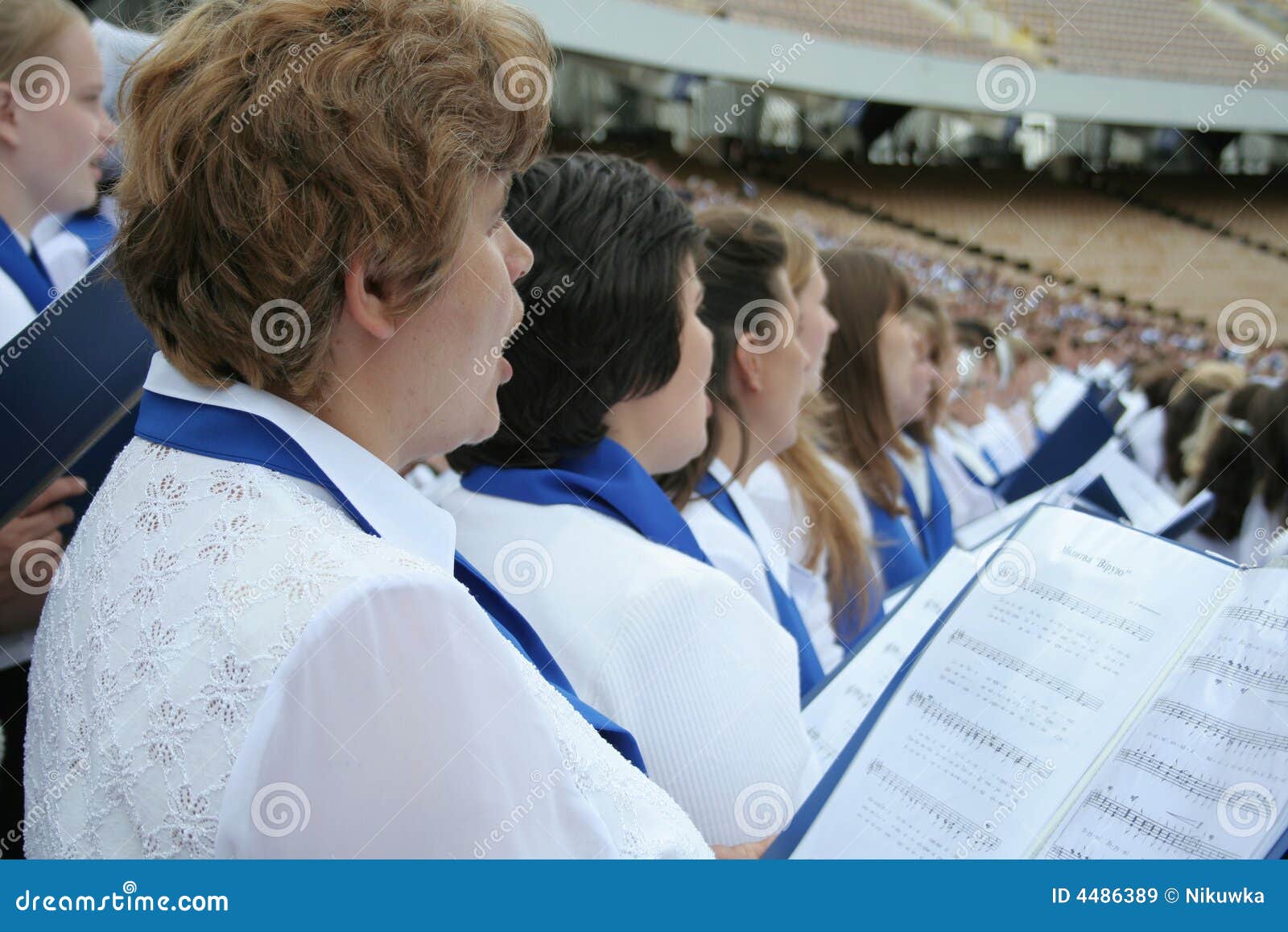 Choir singing editorial stock image. Image of artist, aged 4486389