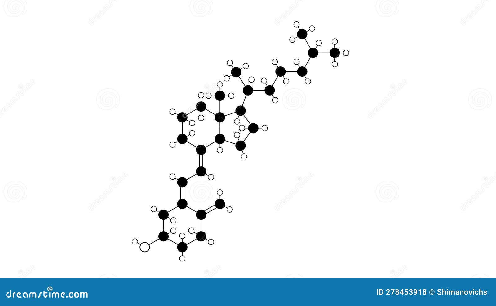 Cholecalciferol Molecule, Structural Chemical Formula, Ballandstick