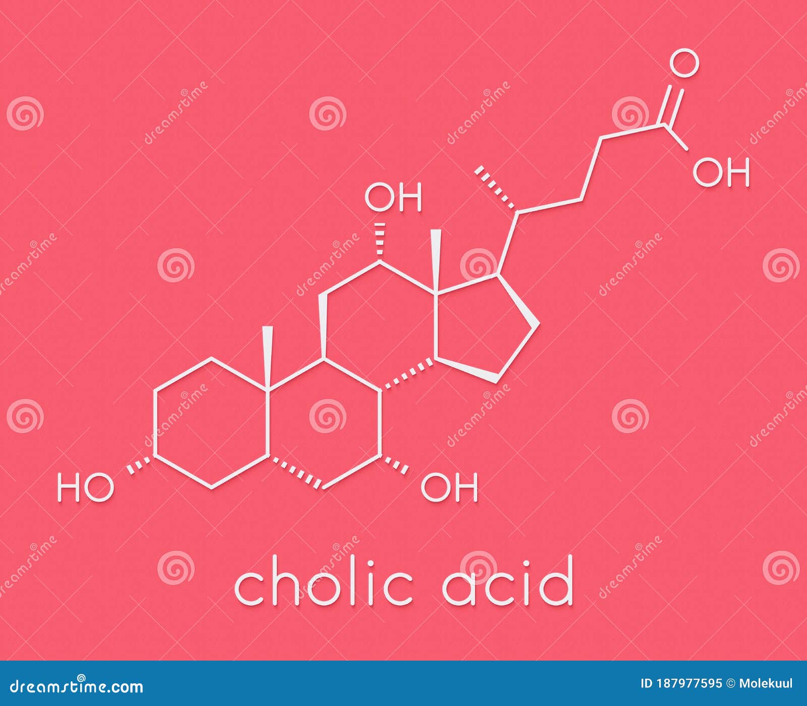 Cholic Acid. Bile Acid. The Chemical Molecular Formula Is Cholic Acid. Vector Illustration On