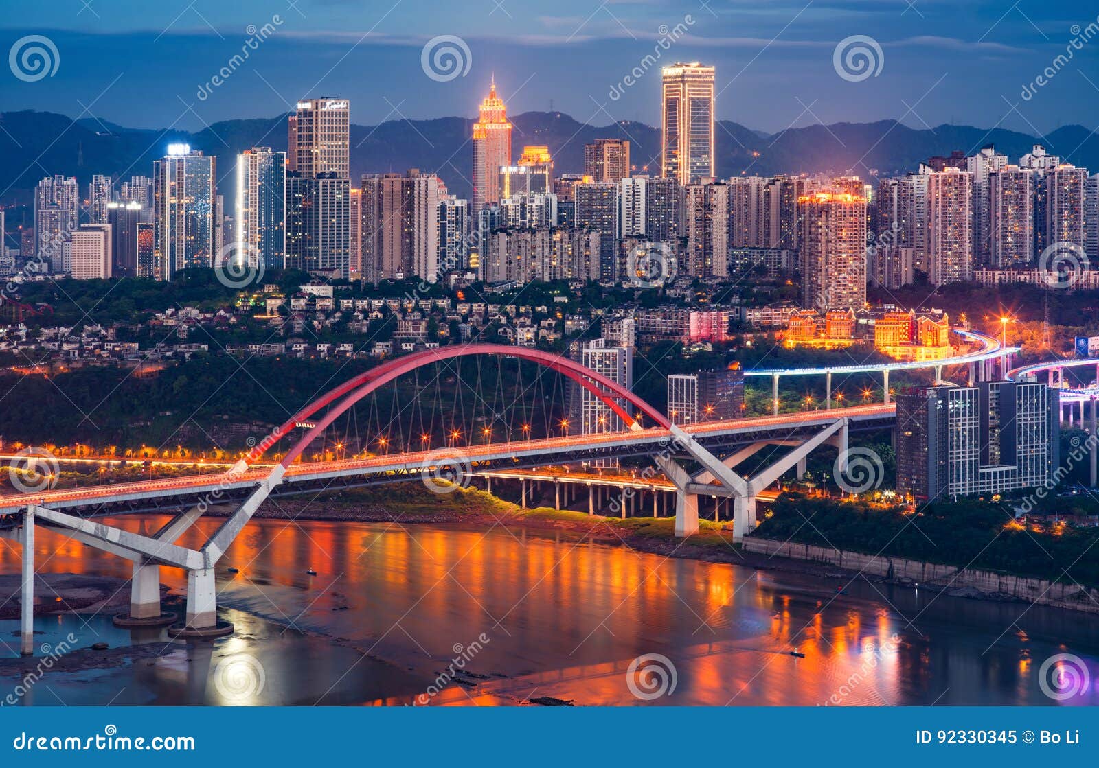 chongqing caiyuanba bridge at night
