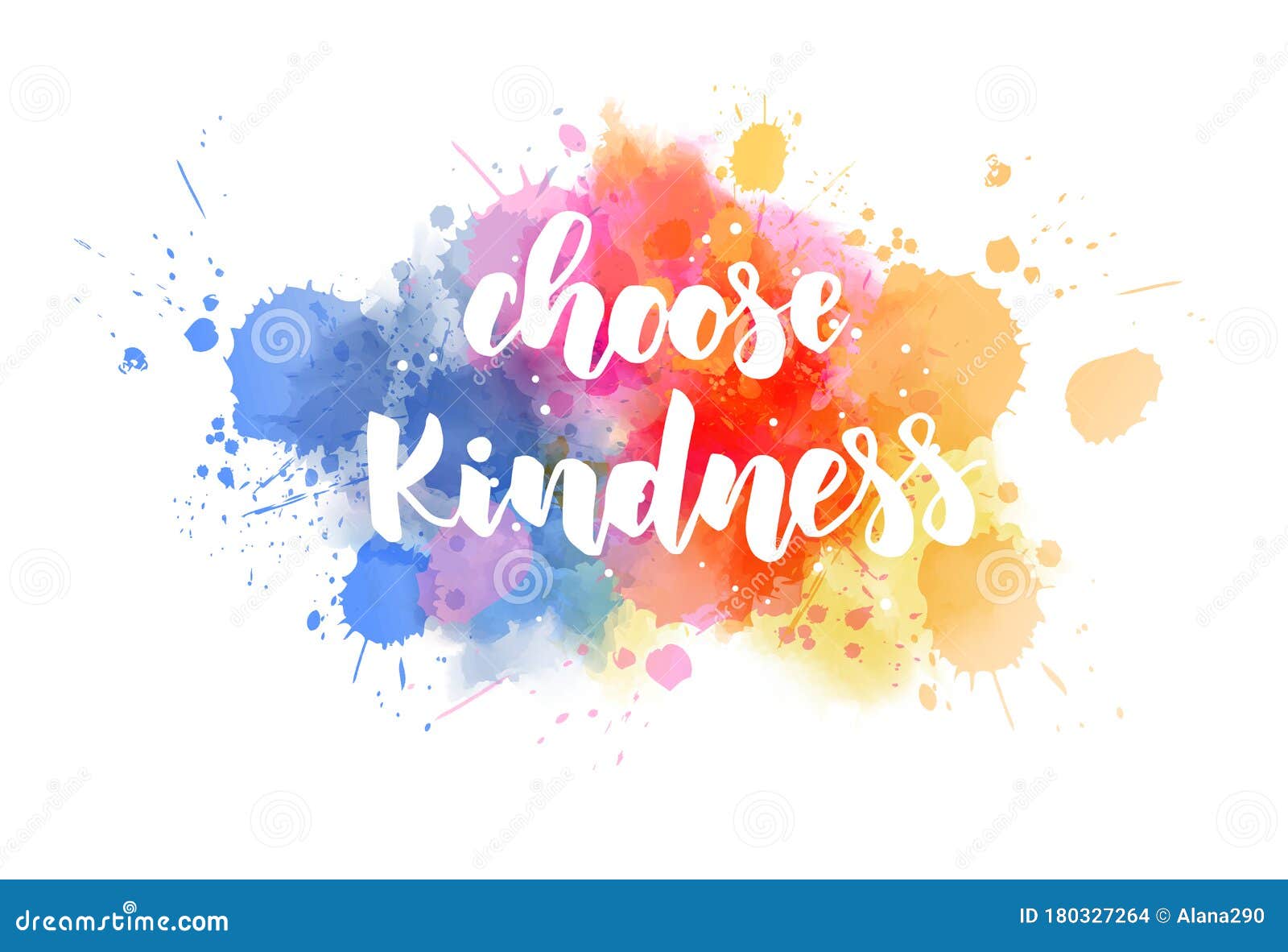 choose kindness - lettering on watercolor splash