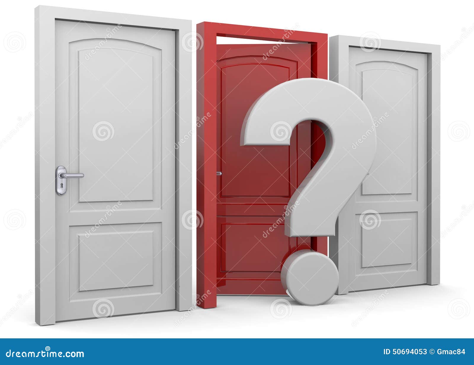 Choosing a Door 3D stock illustration. Illustration of handle 50694053