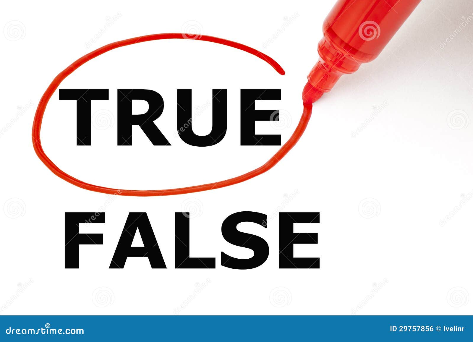 true or false with red marker