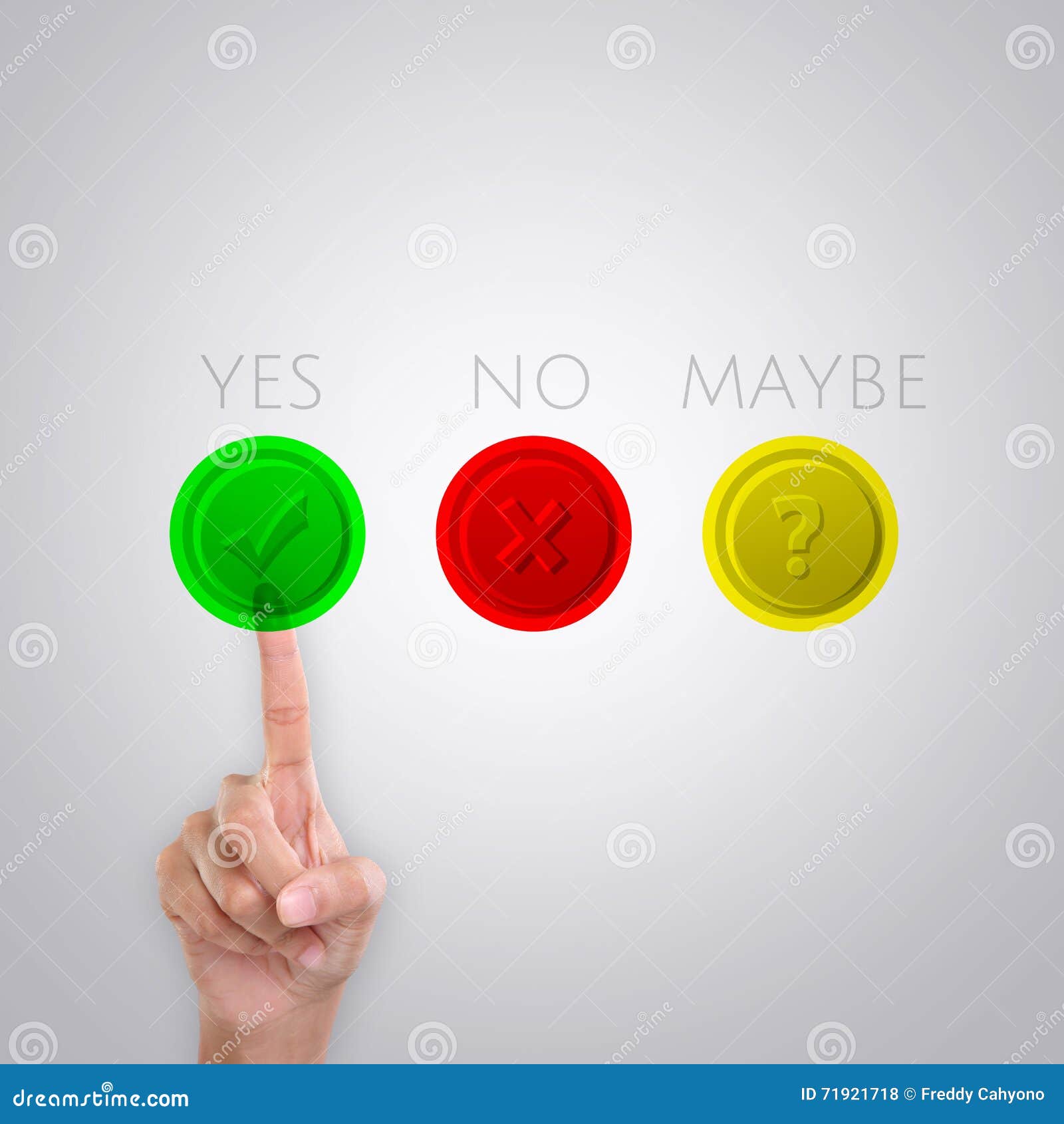 Choosing YES option stock illustration. Illustration of conceptual