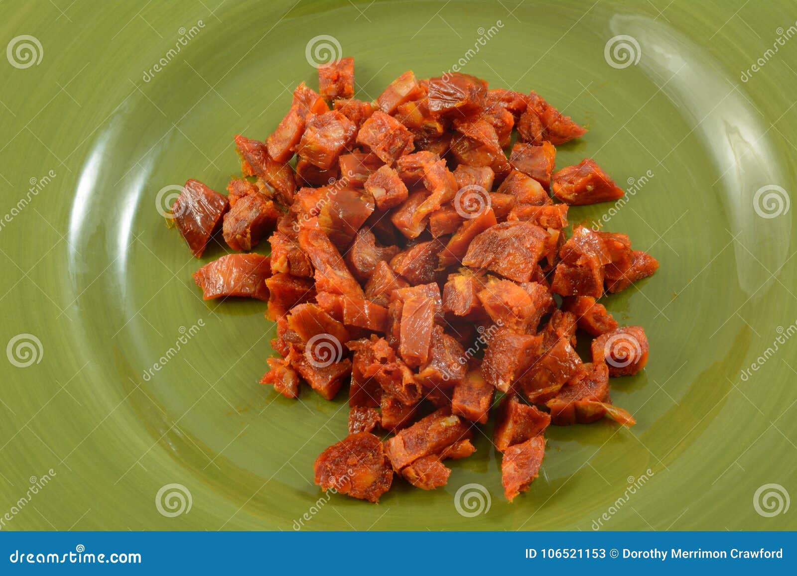 chopped dried chorizo pork sausage