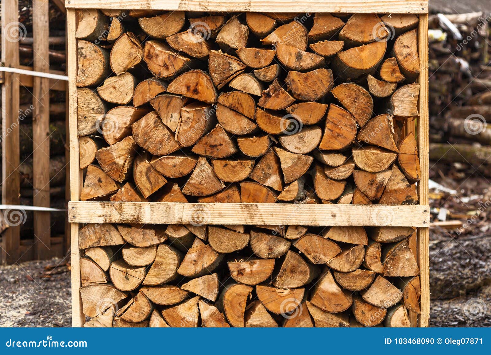 Chopped Firewood Stacked In Boxes Stock Photo Image of rural, hearth